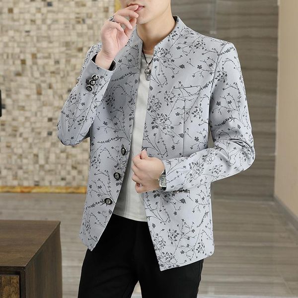 men's suits & blazers fashion men floral print suit jackets male nightclub single breasted stand collar blazer dj stage plus size, White;black
men's suits & blazers fashion men floral print suit jackets male nightclub single breasted stand collar blazer dj stage plus size, White;black