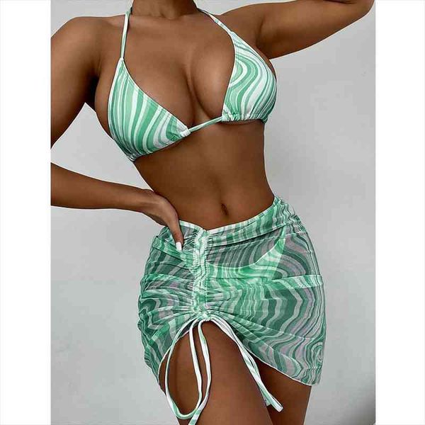 striped print three pieces bikini set with beach skirt swimwear women swimsuit female halter bikini bather bathing suit, White;black
striped print three pieces bikini set with beach skirt swimwear women swimsuit female halter bikini bather bathing suit, White;black