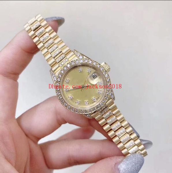 women's watches 69178 diamond bezel gold stainless steel asia 2813 automatic mechanical luxury ladies wristwatches new style, Slivery;brown
women's watches 69178 diamond bezel gold stainless steel asia 2813 automatic mechanical luxury ladies wristwatches new style, Slivery;brown