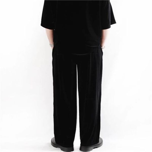 men's pants velvet loose large size fashion high street style versatile casual wide leg straight, Black
men's pants velvet loose large size fashion high street style versatile casual wide leg straight, Black