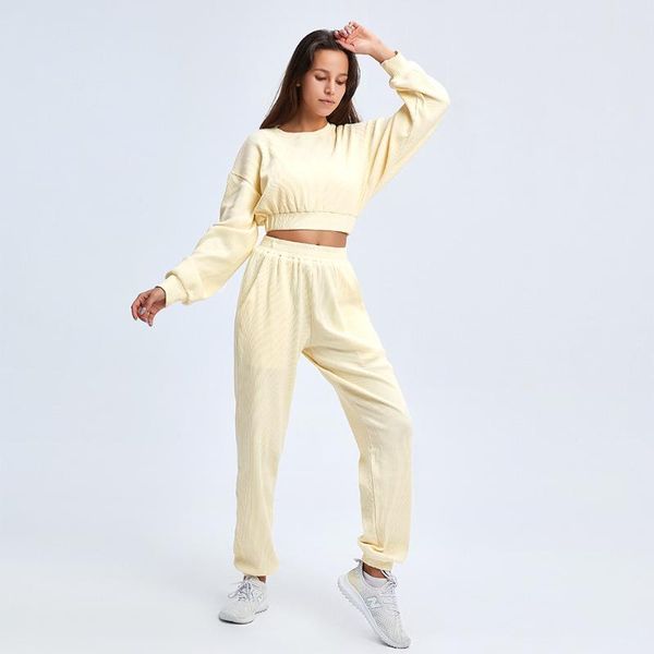 women yoga fitness set outfits long sleeve cropped shirts high waist loose leggings sportswear gym workout tracksuits sport set, White;black
women yoga fitness set outfits long sleeve cropped shirts high waist loose leggings sportswear gym workout tracksuits sport set, White;black