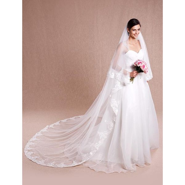 bridal veils lan ting bride two-tier lace applique edge wedding veil cathedral 53 appliques tulle, Black
bridal veils lan ting bride two-tier lace applique edge wedding veil cathedral 53 appliques tulle, Black