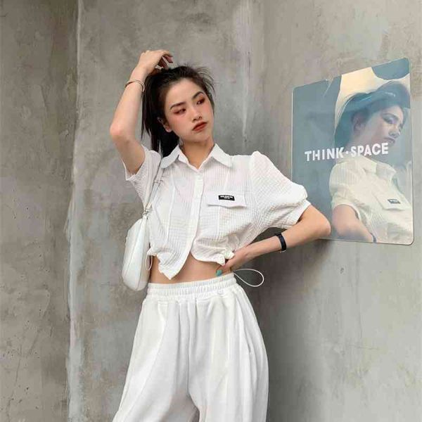 women's blouses & shirts waffle puff sleeve crop korean fashion drawstring white black button up women summer and glxw
women's blouses & shirts waffle puff sleeve crop korean fashion drawstring white black button up women summer and glxw