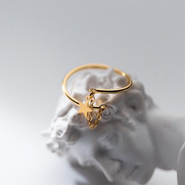 cluster rings 925 silver five-pointed star chain ring vintage boho minimalism birthday gift haut femme anillos for women jewelry, Golden;silver
cluster rings 925 silver five-pointed star chain ring vintage boho minimalism birthday gift haut femme anillos for women jewelry, Golden;silver