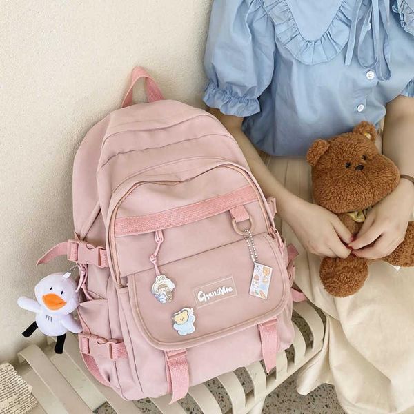 backpack female multi-pocket buckle travel bag for teen book bags
