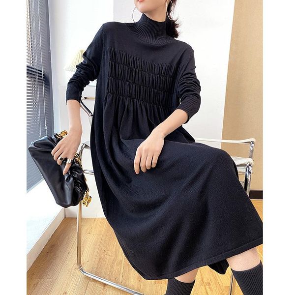 casual dresses sheer knitted basic jumper dress women half turtleneck midi loose ladies ruched knit woman winter spring, Black;gray
casual dresses sheer knitted basic jumper dress women half turtleneck midi loose ladies ruched knit woman winter spring, Black;gray