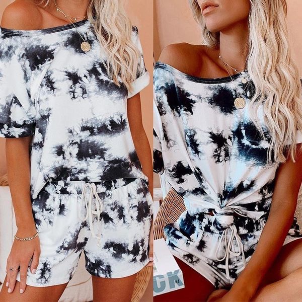 2021 new tie-dye outfits for women summer women's print round neck short sleeve homewear tracksuit streetwear 2 piece set j8np, White;black
2021 new tie-dye outfits for women summer women's print round neck short sleeve homewear tracksuit streetwear 2 piece set j8np, White;black
