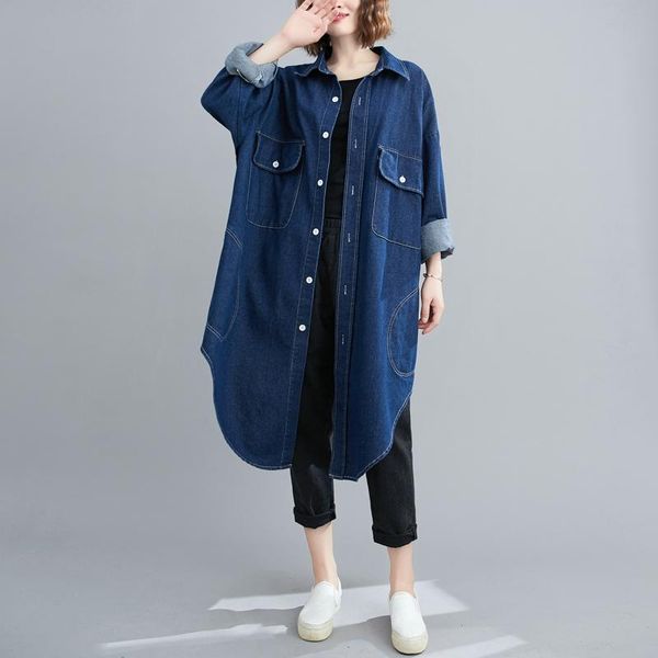 women's trench coats superaen plus size loose casual medium length slim asymmetric denim women clothes, Tan;black
women's trench coats superaen plus size loose casual medium length slim asymmetric denim women clothes, Tan;black