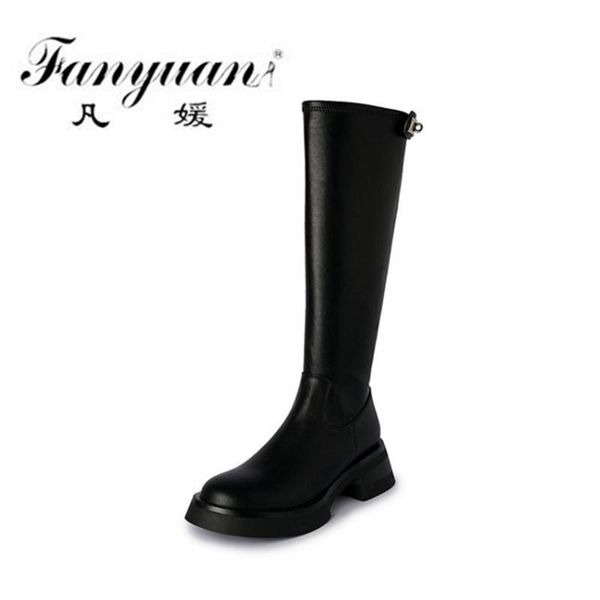 boots fanyuan genuine leather high women winter warm back zipper party basic shoes woman riding round toe knee, Black
boots fanyuan genuine leather high women winter warm back zipper party basic shoes woman riding round toe knee, Black