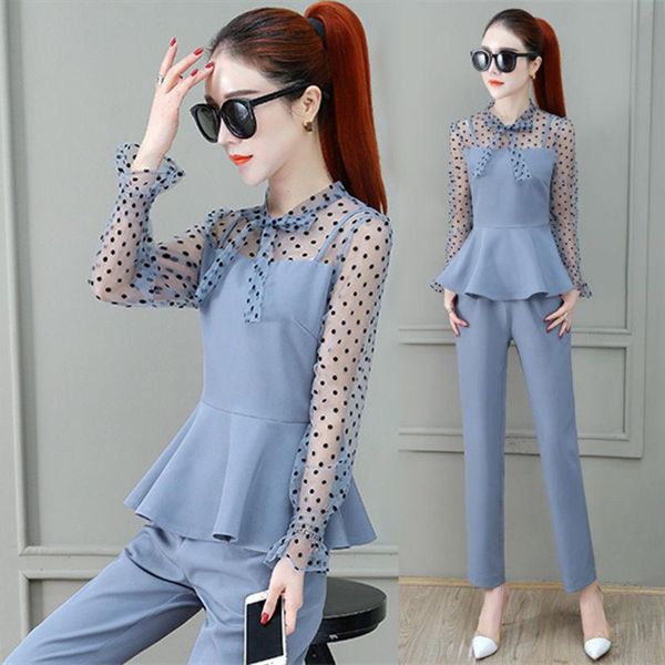 women 2021 spring autumn suits female long sleeve blouse + high waist pants sets ladies elegant slim plus size 4xl 2pcs y394, Gray
women 2021 spring autumn suits female long sleeve blouse + high waist pants sets ladies elegant slim plus size 4xl 2pcs y394, Gray