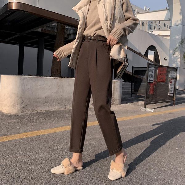 women's pants & capris suit harajuku nine-point 2021 spring autumn winter style casual loose woolen harem femme 971c, Black;white
women's pants & capris suit harajuku nine-point 2021 spring autumn winter style casual loose woolen harem femme 971c, Black;white