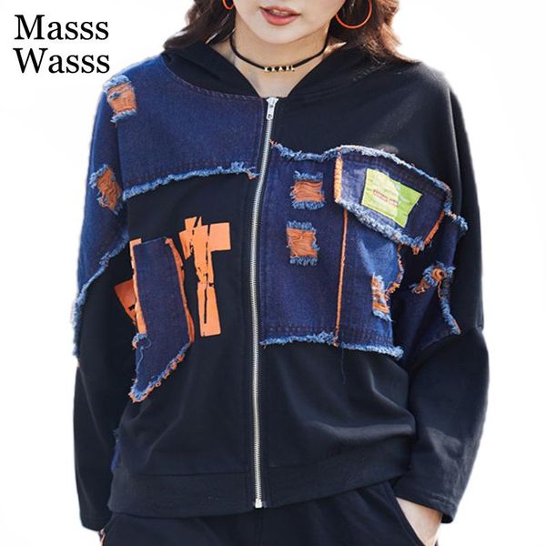 women's jackets masss wasss british fashion style womens vintage patchwork ladies printed hooded coats female ripped oversized clothes, Black;brown
women's jackets masss wasss british fashion style womens vintage patchwork ladies printed hooded coats female ripped oversized clothes, Black;brown