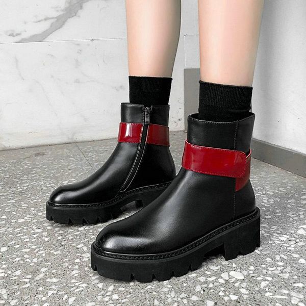 boots women genuine leather ankle fashion zipper platform short woman buckle round toe winter black
boots women genuine leather ankle fashion zipper platform short woman buckle round toe winter black