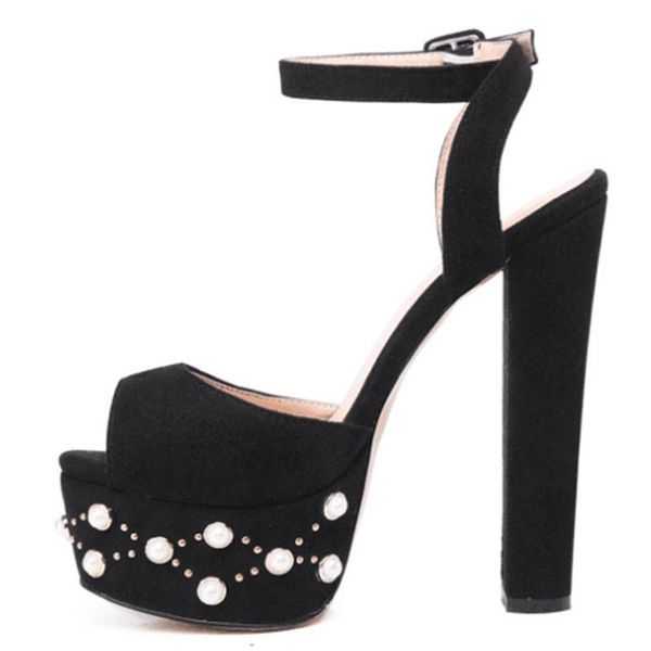 dress shoes ladies pearl rivets studs platform open toe sandals women high female ankle strap super chunky heels, Black
dress shoes ladies pearl rivets studs platform open toe sandals women high female ankle strap super chunky heels, Black