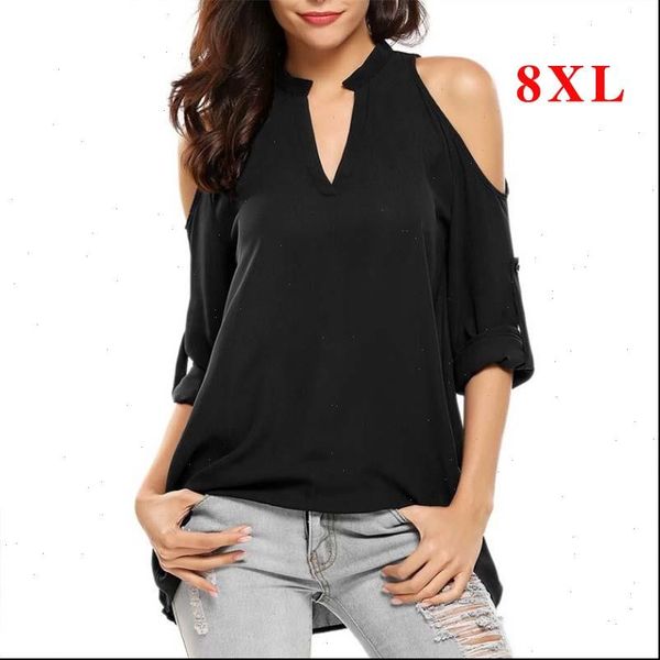 plus size 8xl blouses woman 2021 off shoulder summer women and blouse long sleeve chiffon blouses v neck shirts, White
plus size 8xl blouses woman 2021 off shoulder summer women and blouse long sleeve chiffon blouses v neck shirts, White