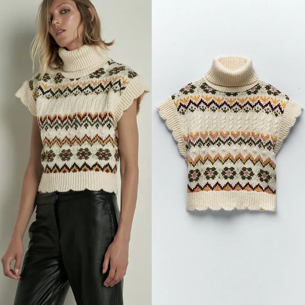 new women autumn turtleneck sweater short cashmere knitted vest 2021 elastic jacquard pullover sleeveless causal female chic msns, White;black
new women autumn turtleneck sweater short cashmere knitted vest 2021 elastic jacquard pullover sleeveless causal female chic msns, White;black
