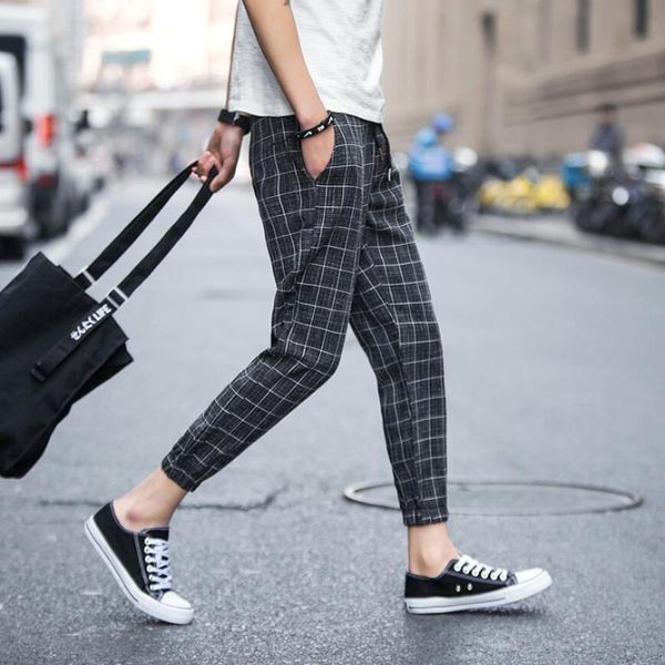 men's pants summer m-5xl 2021 loose tide casual slim 9 points korean version of the plaid beam costumes, Black
men's pants summer m-5xl 2021 loose tide casual slim 9 points korean version of the plaid beam costumes, Black