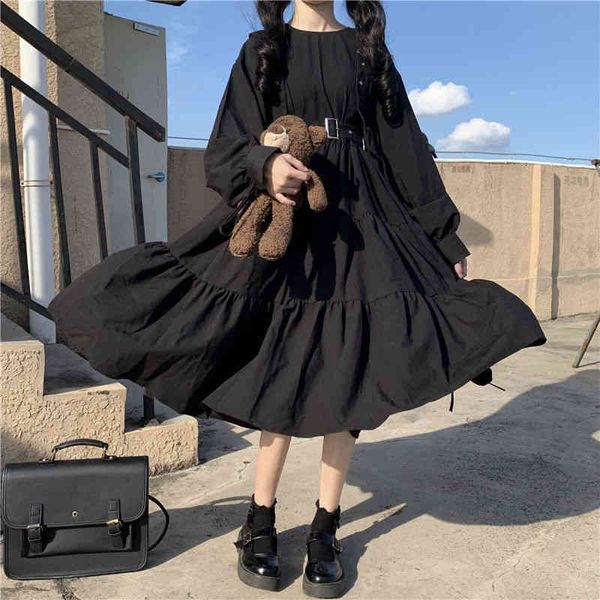 casual dresses japanese gothic style black women harajuku lolita goth kawaii dress punk cute long sleeve dark midi vestidos mujer pncb, Black;gray
casual dresses japanese gothic style black women harajuku lolita goth kawaii dress punk cute long sleeve dark midi vestidos mujer pncb, Black;gray