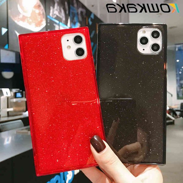iphone luxury case with purple laser, transparent back case and bright square frame for iphone 11 pro max 12 mini x xr xs 6 6s 7 8 plus se