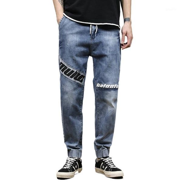 men's jeans jogging pants man spring and autumn elastic waist drawstring printed letters streetwear wide leg male trousers,930, Blue
men's jeans jogging pants man spring and autumn elastic waist drawstring printed letters streetwear wide leg male trousers,930, Blue