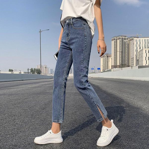 women's jeans high waist capris black summer autumn stretch straight white blue