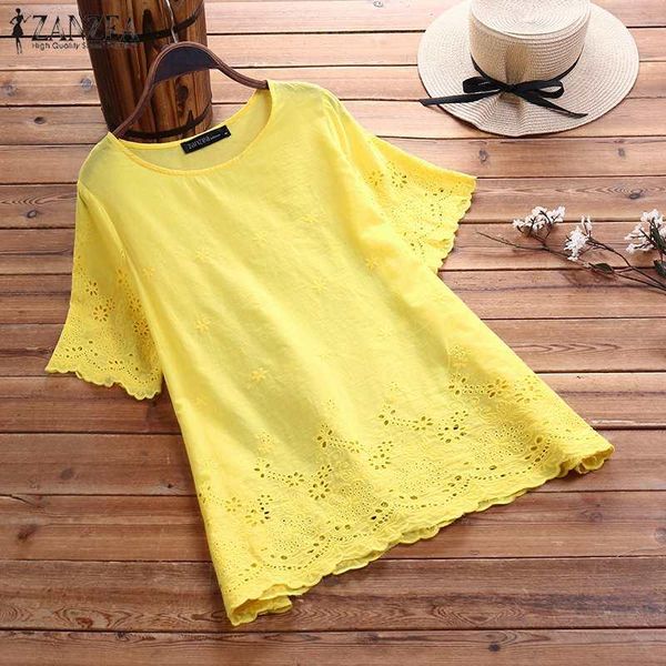 women's blouses & shirts zanzea summer short sleeve women hollow out bohemian floral embroidery blouse solid cotton linen blusas 7, White
women's blouses & shirts zanzea summer short sleeve women hollow out bohemian floral embroidery blouse solid cotton linen blusas 7, White