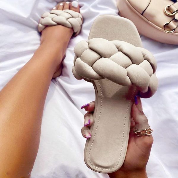 slippers ladies fashion summer modern casual female twist weave square toe flat sandal shoes pu leather outdoor flip flops, Black
slippers ladies fashion summer modern casual female twist weave square toe flat sandal shoes pu leather outdoor flip flops, Black