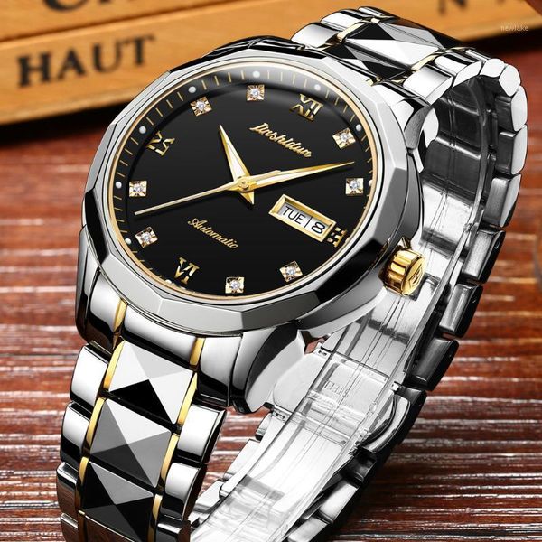 wristwatches jsdun 2021 luxury men's watch automatic sapphire black japanese movement waterproof business sports mechanical, Slivery;brown
wristwatches jsdun 2021 luxury men's watch automatic sapphire black japanese movement waterproof business sports mechanical, Slivery;brown