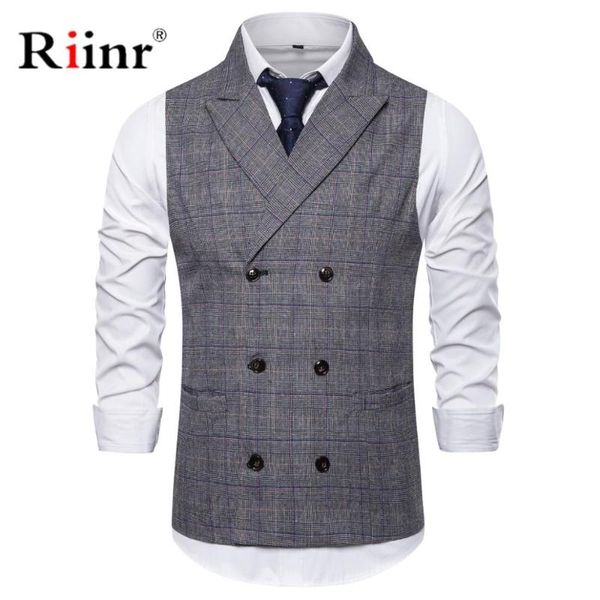 men's vests england style vest men 2021 casual slim fit double breasted business male grid v neck colete masculino homme gilet, Black;white
men's vests england style vest men 2021 casual slim fit double breasted business male grid v neck colete masculino homme gilet, Black;white