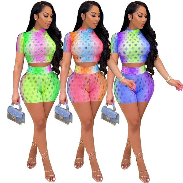 women's tracksuits women hollow perspective two-piece shorts set outfit short sleeve crop and high waist pants tie dye tracksuit summe, Gray
women's tracksuits women hollow perspective two-piece shorts set outfit short sleeve crop and high waist pants tie dye tracksuit summe, Gray