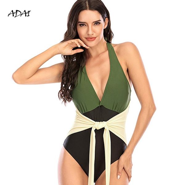 2021 one piece swimsuit plus size v-neck black green splicing swimwear women string waist backless bodysuit bathing suits
2021 one piece swimsuit plus size v-neck black green splicing swimwear women string waist backless bodysuit bathing suits