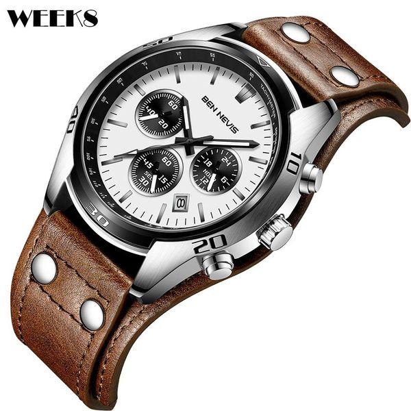 wristwatches men watches quartz analog luxury military watch brown leather band bracer strap wristwatch calendar display male wrist clock, Slivery;brown
wristwatches men watches quartz analog luxury military watch brown leather band bracer strap wristwatch calendar display male wrist clock, Slivery;brown