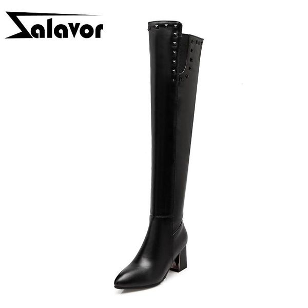 boots zalavor plus size 33-47 pointed toe over the knee women side zipper rivets square heels long footwear, Black
boots zalavor plus size 33-47 pointed toe over the knee women side zipper rivets square heels long footwear, Black