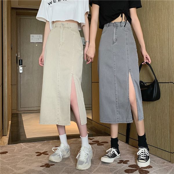 2021 new korean-style high-waist slim mid-length split denim bag hip a- line skirt for women yrk8, Black
2021 new korean-style high-waist slim mid-length split denim bag hip a- line skirt for women yrk8, Black