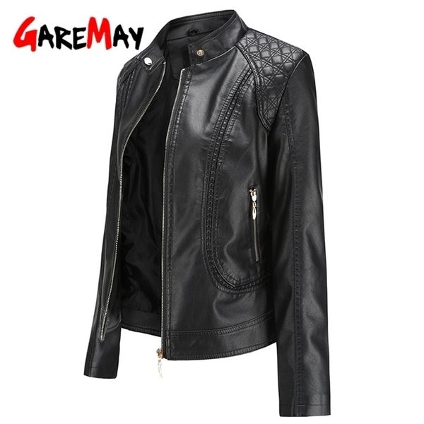 garemay faux leather jacket women long sleeve pu autumn winter female plus size short leather jacket for women 201017, Black;brown
garemay faux leather jacket women long sleeve pu autumn winter female plus size short leather jacket for women 201017, Black;brown