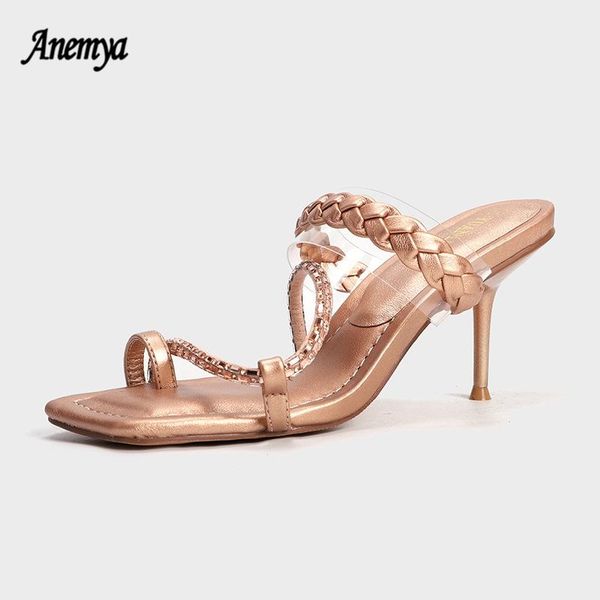 dress shoes 2021 elegant weave leather sandals women summer transparent pvc muller ladies rhinestone thin high heel party, Black
dress shoes 2021 elegant weave leather sandals women summer transparent pvc muller ladies rhinestone thin high heel party, Black