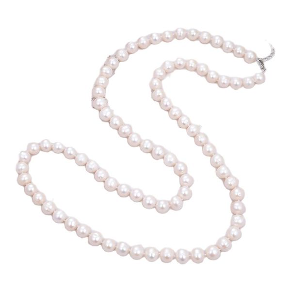 guaiguai jewelry classic freshwater cultured white pearl long necklace sweater chain handmade for women real gems stone lady fashion jewelle, Silver
guaiguai jewelry classic freshwater cultured white pearl long necklace sweater chain handmade for women real gems stone lady fashion jewelle, Silver