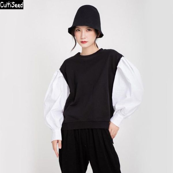 women's hoodies & sweatshirts cultiseed women lantern sleeve patchwork pullovers female autumn loose casual ladies party, Black
women's hoodies & sweatshirts cultiseed women lantern sleeve patchwork pullovers female autumn loose casual ladies party, Black