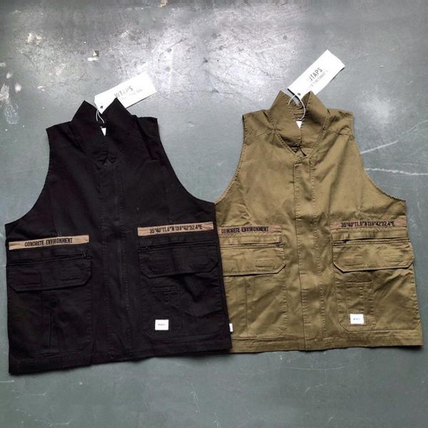 men's vests wtaps rep vest cotton twill men sleeveless jacket clothing casual coat winter summer military tactical hip hop punk waistco, Black;white
men's vests wtaps rep vest cotton twill men sleeveless jacket clothing casual coat winter summer military tactical hip hop punk waistco, Black;white