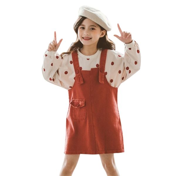 kids clothes girls dot sweatshirt + jumpsuit for spring autumn teenage casual children's costume 210528, White
kids clothes girls dot sweatshirt + jumpsuit for spring autumn teenage casual children's costume 210528, White