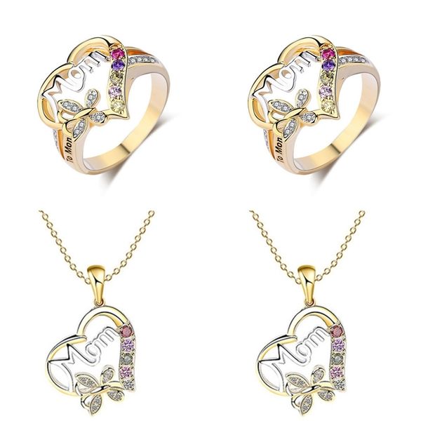 2021 diamond jewelry set boutique fashion heart shaped mother necklace mother's day gift 1 necklace + 1 ring mom plated ring g30103, Red;brown
2021 diamond jewelry set boutique fashion heart shaped mother necklace mother's day gift 1 necklace + 1 ring mom plated ring g30103, Red;brown