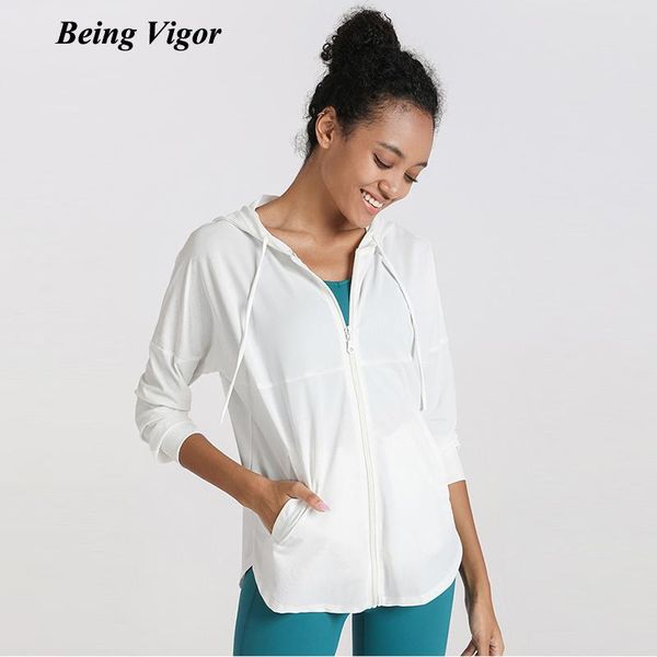 being vigor woman front pocket zipper hooded yoga jacket running long sleeve sports loose outerwear
being vigor woman front pocket zipper hooded yoga jacket running long sleeve sports loose outerwear
