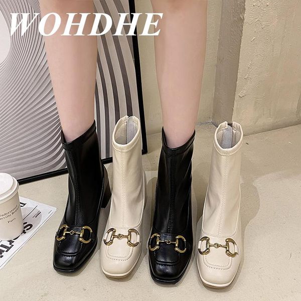 boots wohdhe modern women's autumn winter 2021 ankle pu leather square heel and toe solid metal decoration zip, Black
boots wohdhe modern women's autumn winter 2021 ankle pu leather square heel and toe solid metal decoration zip, Black