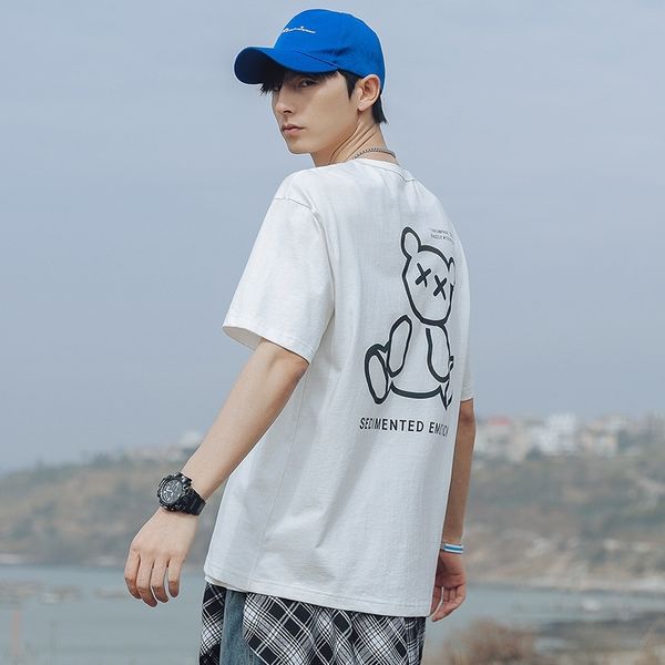 foreign style men's loose print t-shirt 2021 spring and summer couple's colorful reflective bottom shirt men's cotton short s, White;black
foreign style men's loose print t-shirt 2021 spring and summer couple's colorful reflective bottom shirt men's cotton short s, White;black