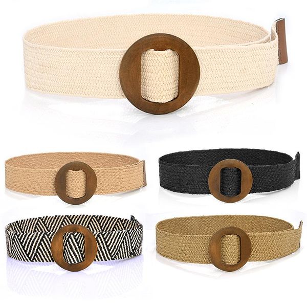 belts summer women braided elastic belt round square wooden buckle vintage bohe straw knitted dress, Black;brown
belts summer women braided elastic belt round square wooden buckle vintage bohe straw knitted dress, Black;brown
