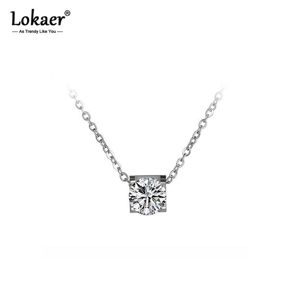lokaer classic titanium steel 5ct cubic zirconia choker pendant neckalces jewelry trendy lovely necklace for women n17039, Silver
lokaer classic titanium steel 5ct cubic zirconia choker pendant neckalces jewelry trendy lovely necklace for women n17039, Silver