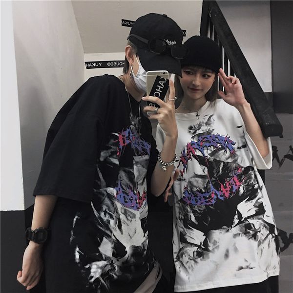 dark couples graffiti loose t-shirts streetwear harajuku imprint female short vintage sleeve three quarter long sleeves gs44, White
dark couples graffiti loose t-shirts streetwear harajuku imprint female short vintage sleeve three quarter long sleeves gs44, White