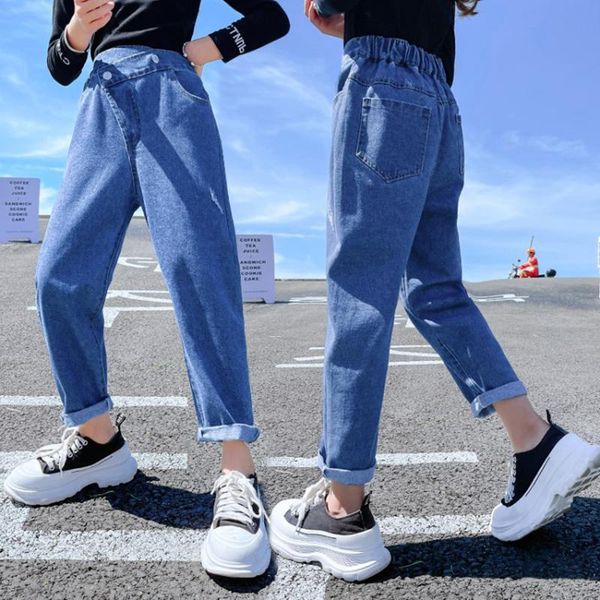 trousers teenager jeans for girls high waist elastic loose denim pants solid color children's costumes 5 7 9 11 13 14 years old, Blue
trousers teenager jeans for girls high waist elastic loose denim pants solid color children's costumes 5 7 9 11 13 14 years old, Blue