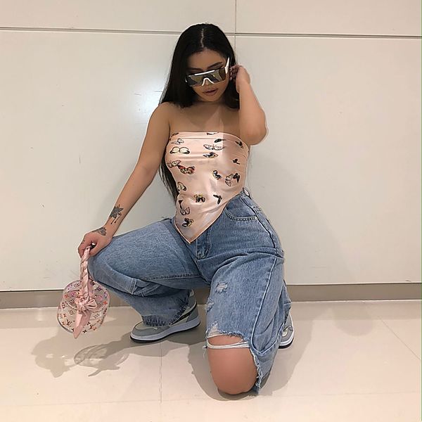 women butterfly print 2021 summer casual sleeveless loose streetwear tank ladies top, White
women butterfly print 2021 summer casual sleeveless loose streetwear tank ladies top, White