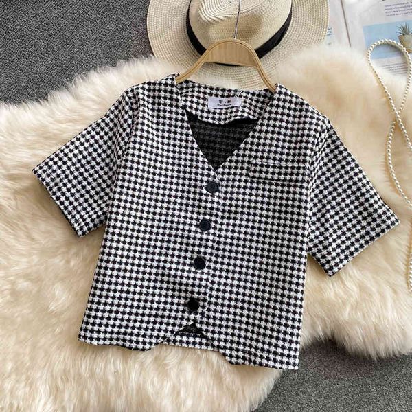 women's jackets vetement femme 2021 summer houndstooth casual single-breasted short sleeve cardigan jacket coat women french vinta, Black;brown
women's jackets vetement femme 2021 summer houndstooth casual single-breasted short sleeve cardigan jacket coat women french vinta, Black;brown
